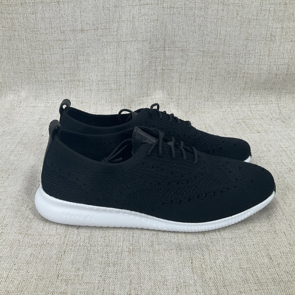 Cole Haan Zerogrand Stitchlite Oxford Women‎ 8B Black Knit Wingtip Sneaker